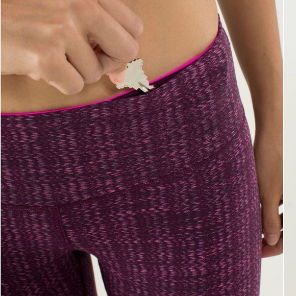 Lululemon Wunder Under Pant Textured Ziggy Wee August Glo Raspberry Glo Light 4 - Picture 4 of 13